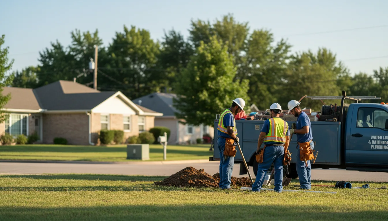Residential water line and bathroom plumbing service in Garner, NC